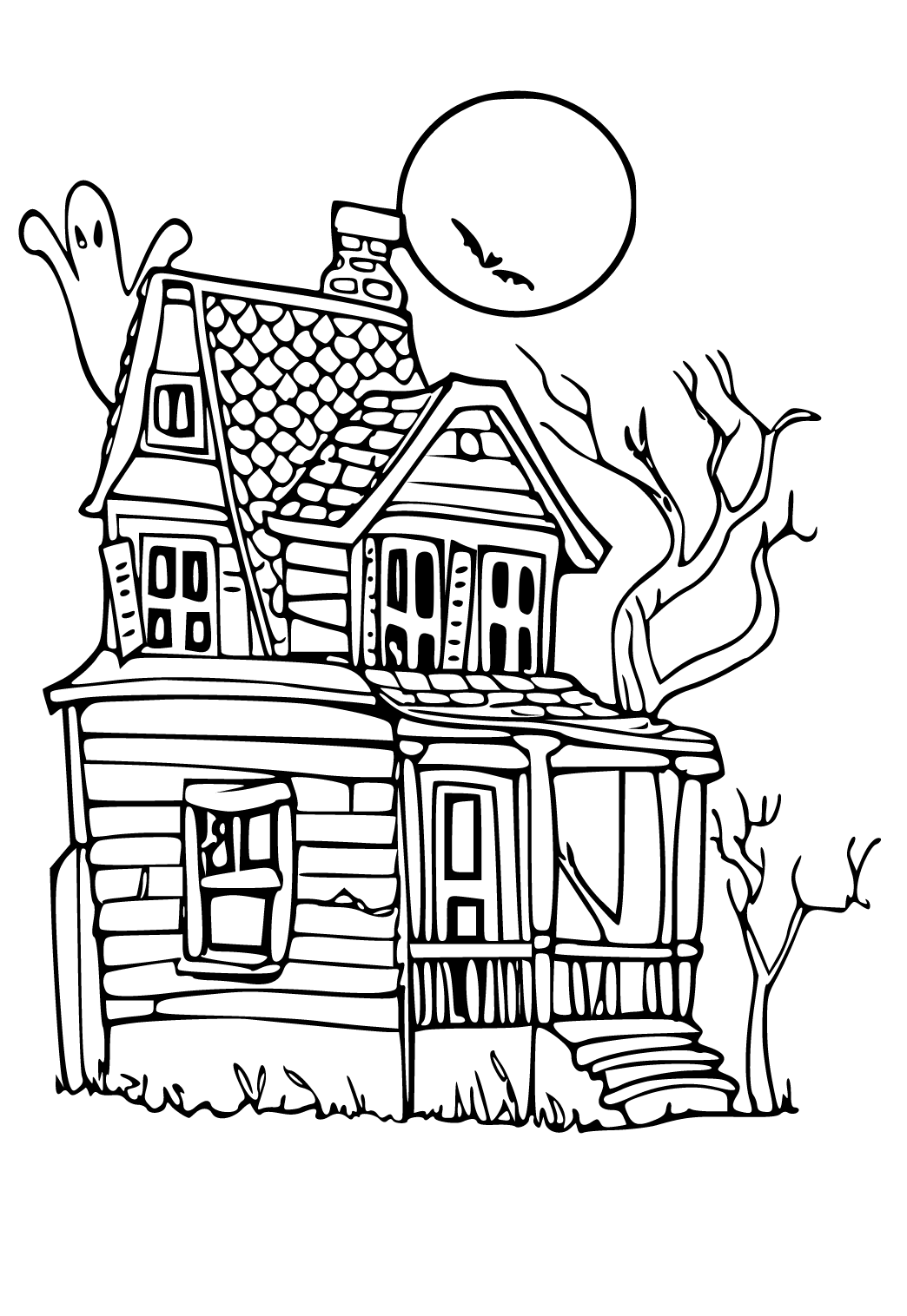 haunted house coloring pages printable thrill jpg