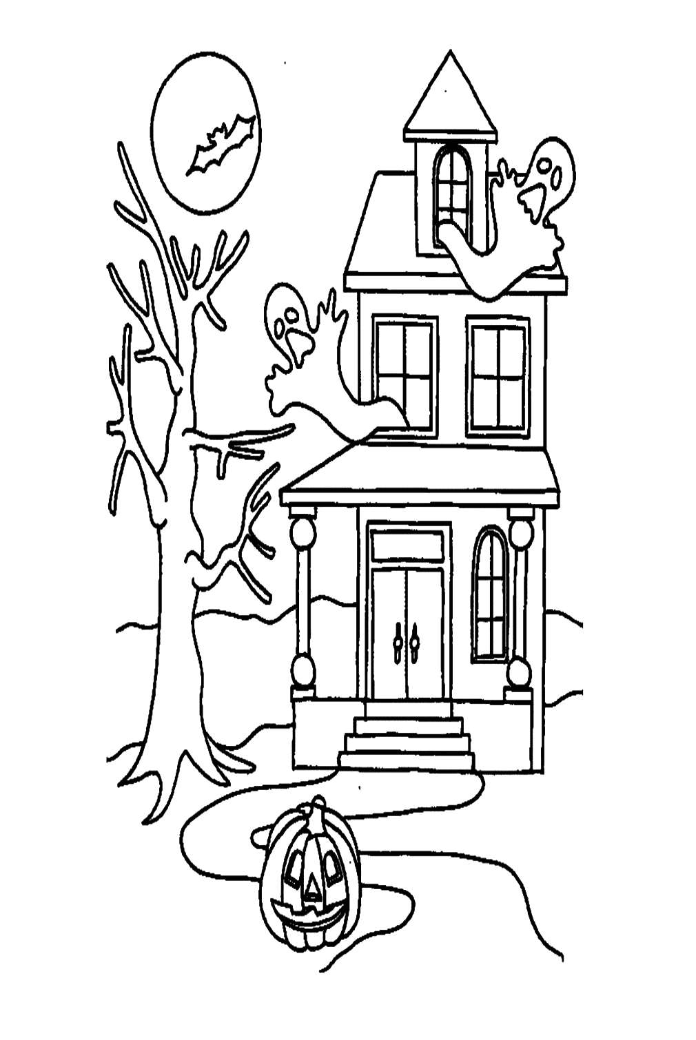 haunted house coloring pages printable thrill jpg