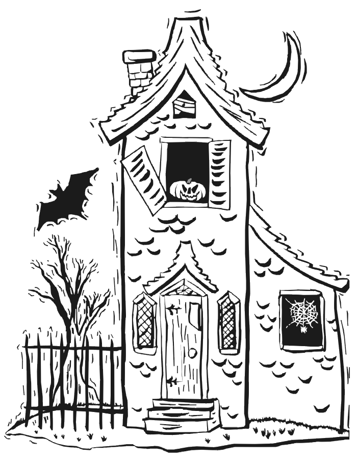 Haunted House Coloring Pages Printable Thrill 6