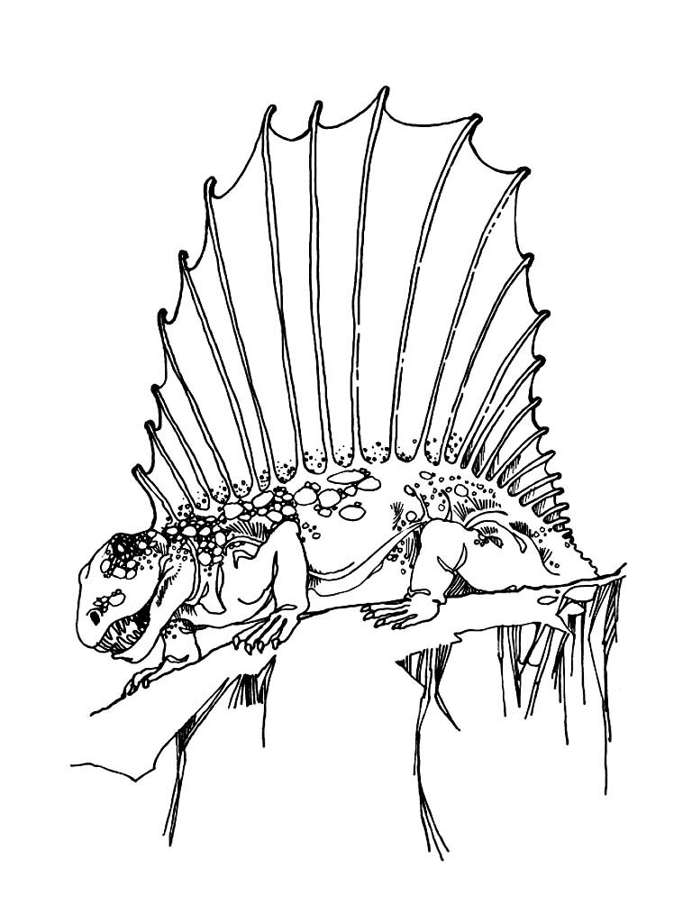 mighty dimetrodon coloring pages printable jpg