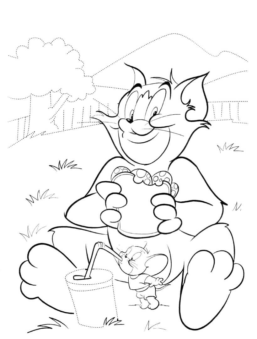 tom and jerry coloring pages for kids printable jpg