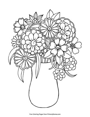 beautiful flower vase coloring pages printable jpg