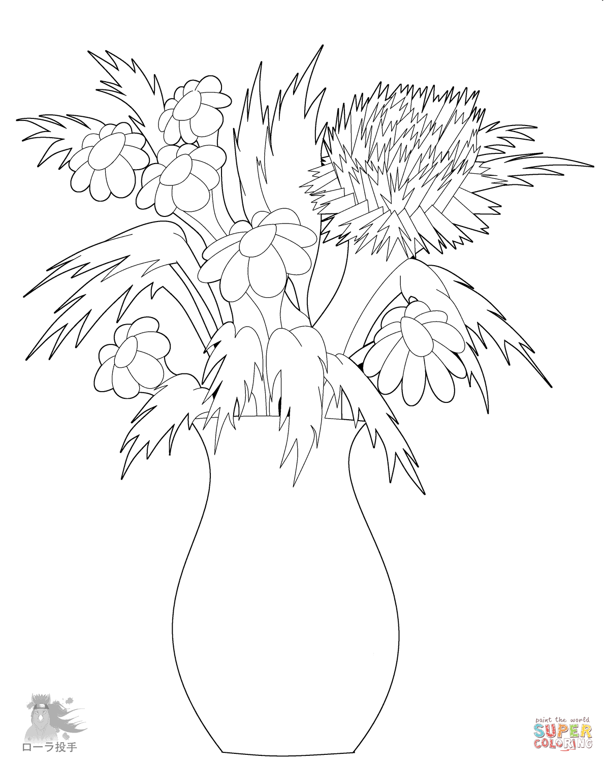 beautiful flower vase coloring pages printable jpg