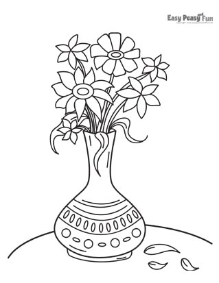 beautiful flower vase coloring pages printable jpg