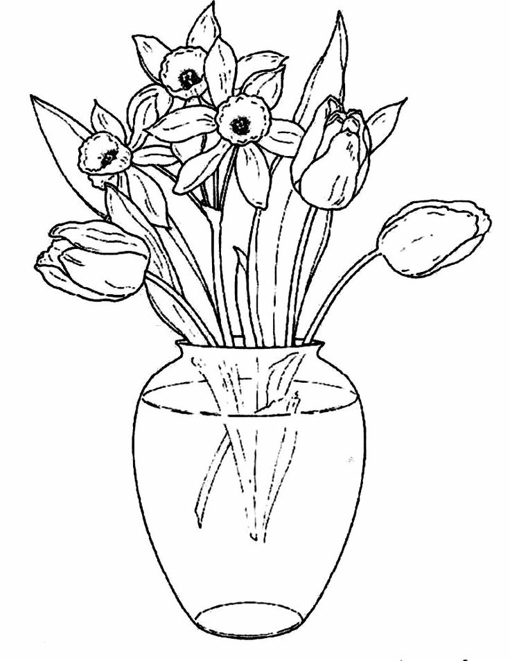 beautiful flower vase coloring pages printable jpg