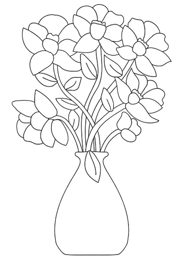 beautiful flower vase coloring pages printable jpg