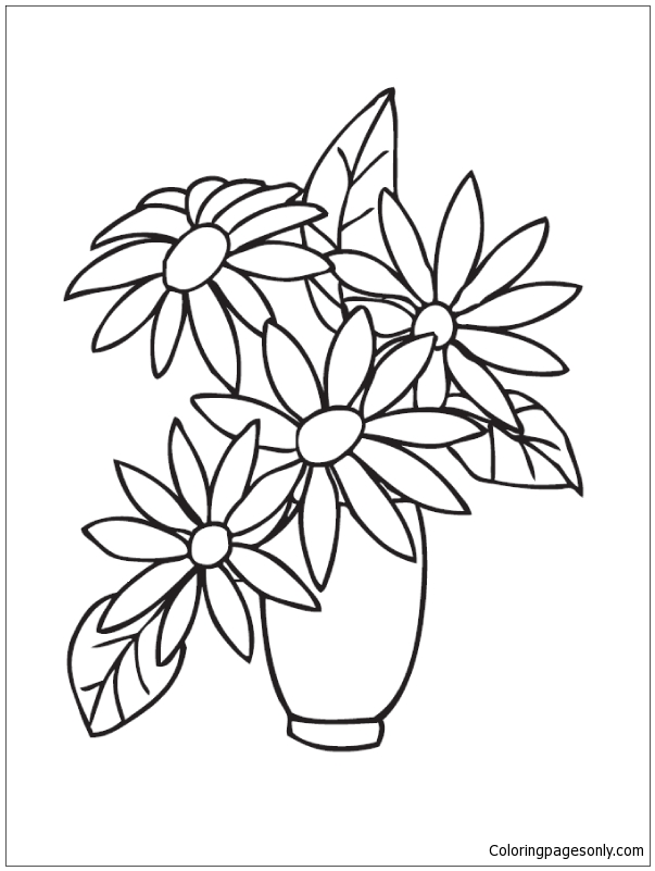 beautiful flower vase coloring pages printable jpg