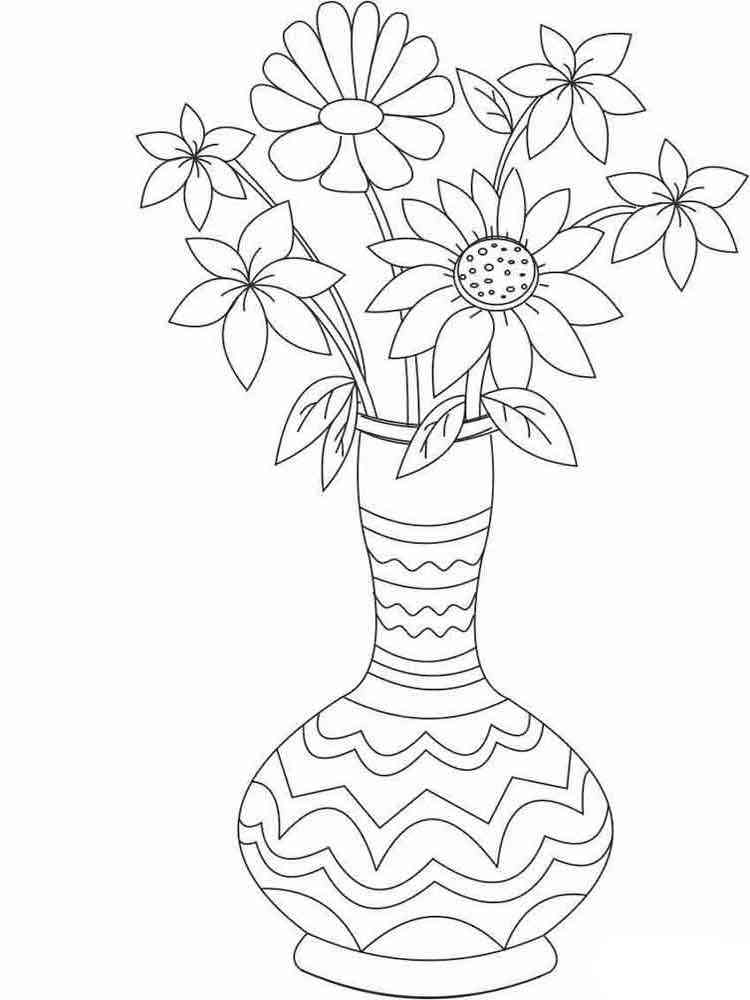 beautiful flower vase coloring pages printable jpg