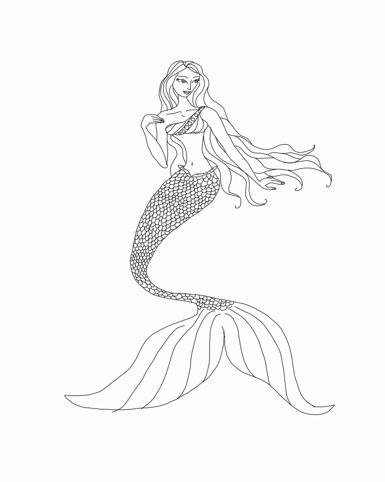 detailed printable mermaid coloring pages for kids printable jpg