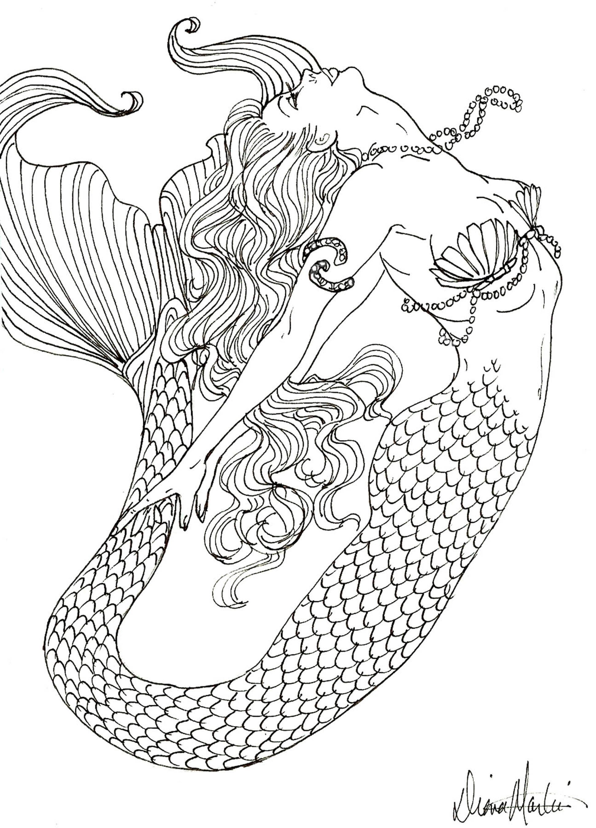 31 Detailed Printable Mermaid Coloring Pages for Kids Printable 25