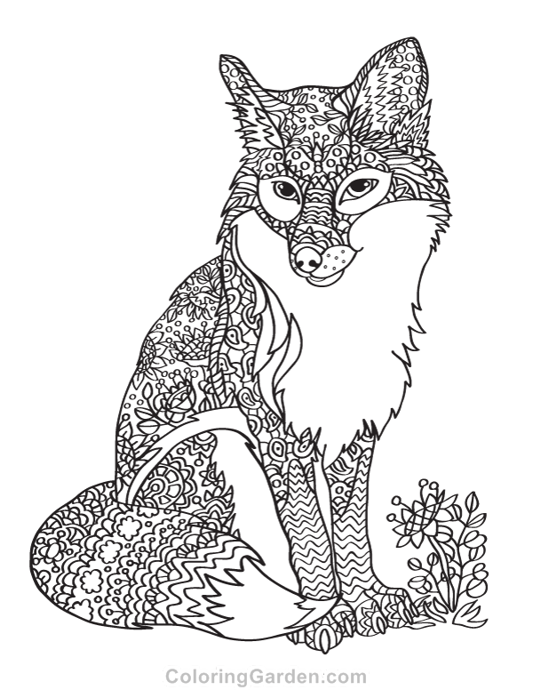 red fox coloring pages printable jpg