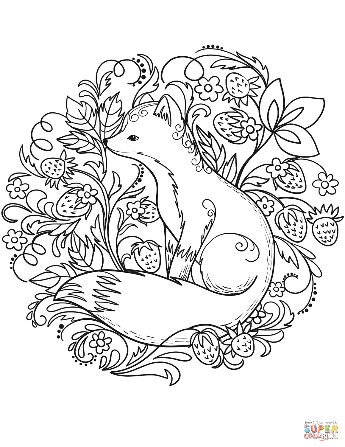 red fox coloring pages printable jpg