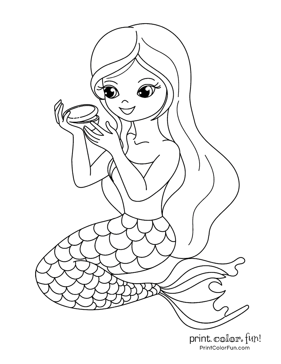 32 Adorable Little Mermaid Coloring Pages for Kids Printable 16