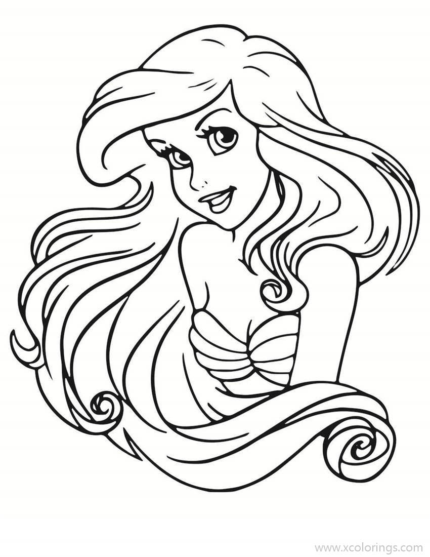 adorable little mermaid coloring pages for kids printable jpg