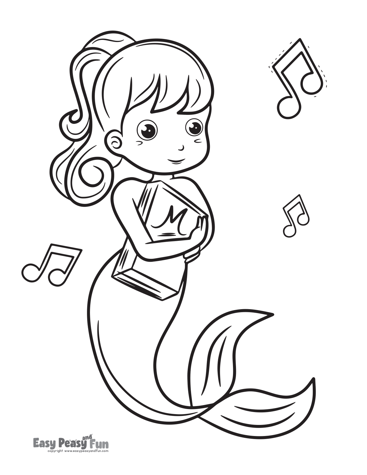 adorable little mermaid coloring pages for kids printable jpg