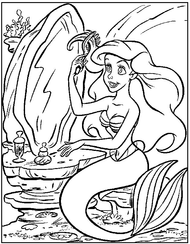 adorable little mermaid coloring pages for kids printable jpg