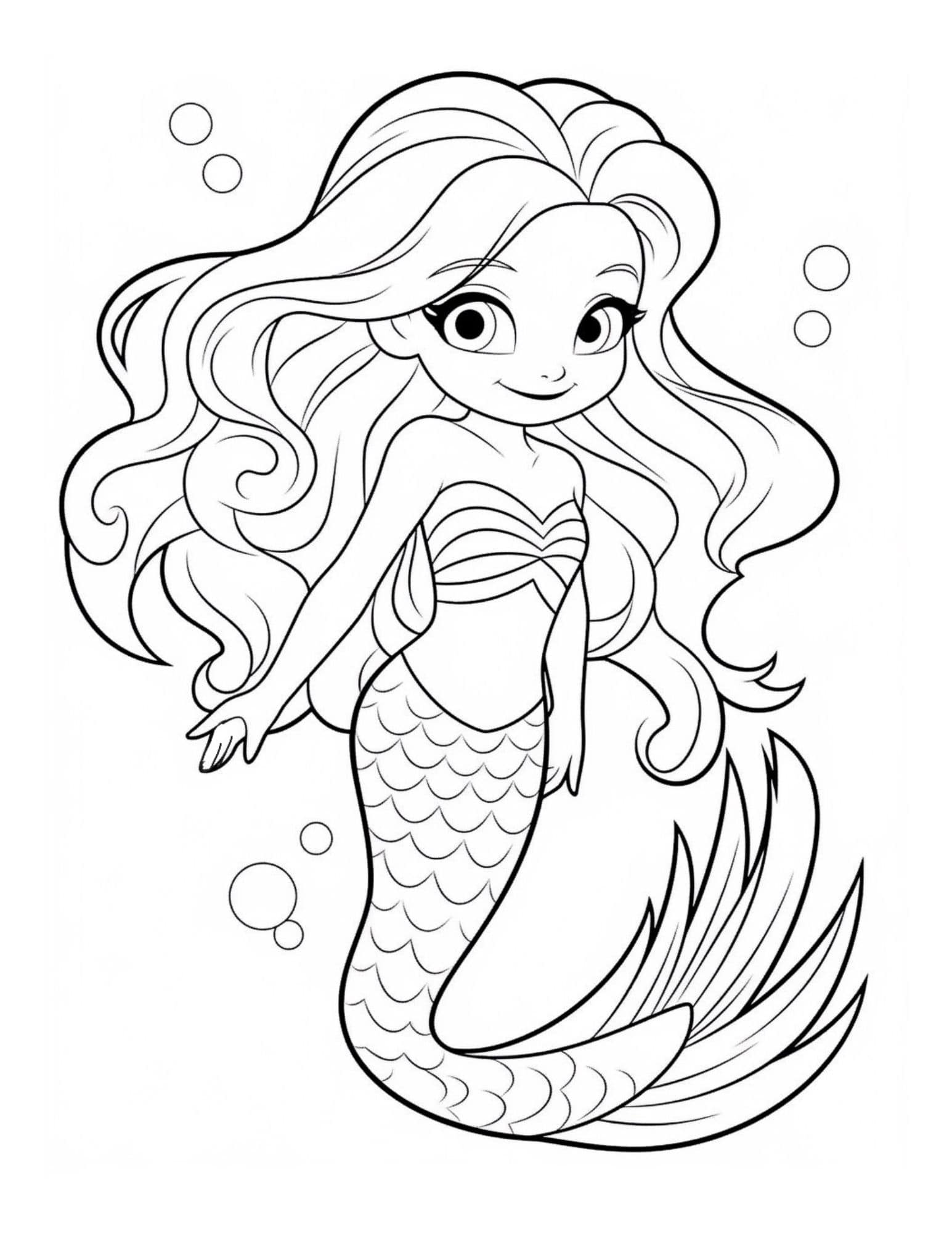 adorable little mermaid coloring pages for kids printable jpg