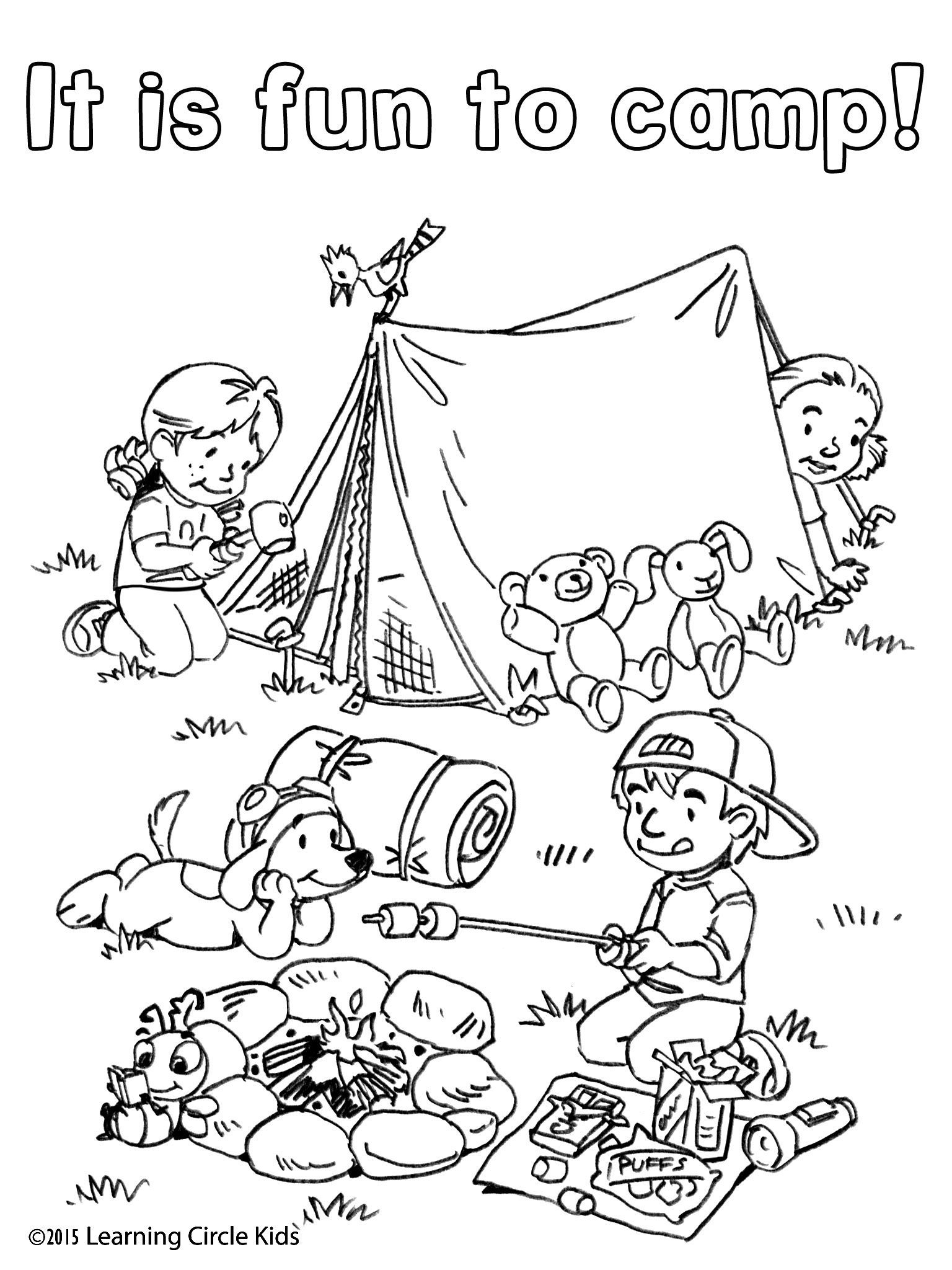 exciting camping coloring pages printable jpg