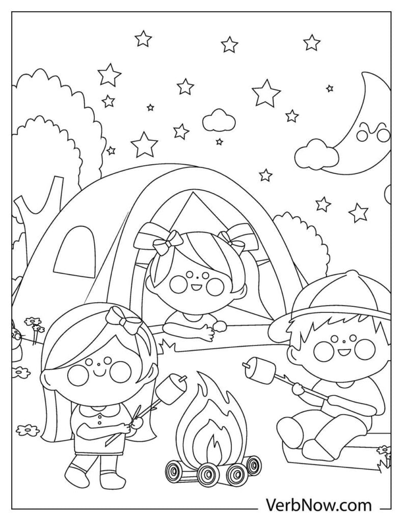 exciting camping coloring pages printable jpg