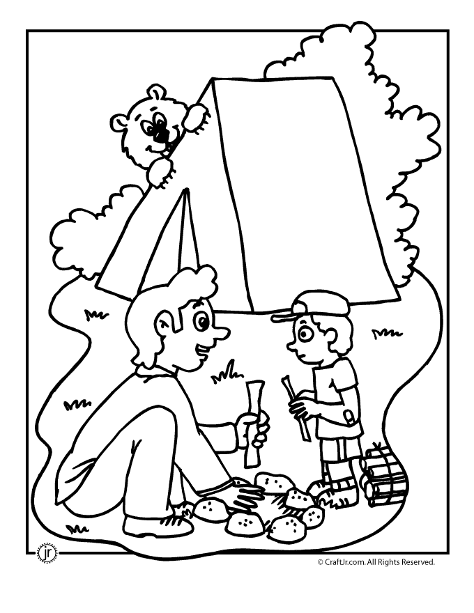 exciting camping coloring pages printable jpg