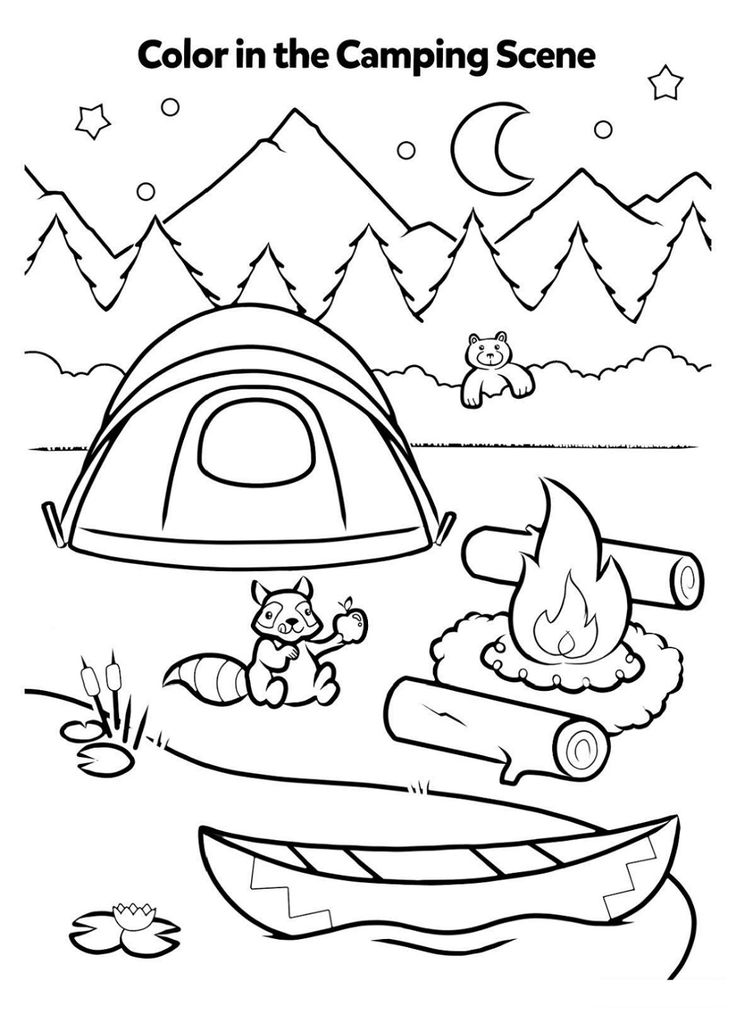 exciting camping coloring pages printable jpg