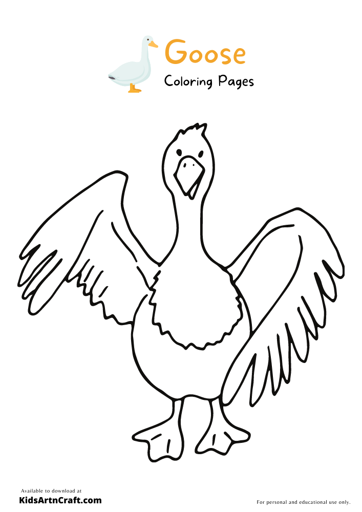 cute goose coloring pages printable jpg