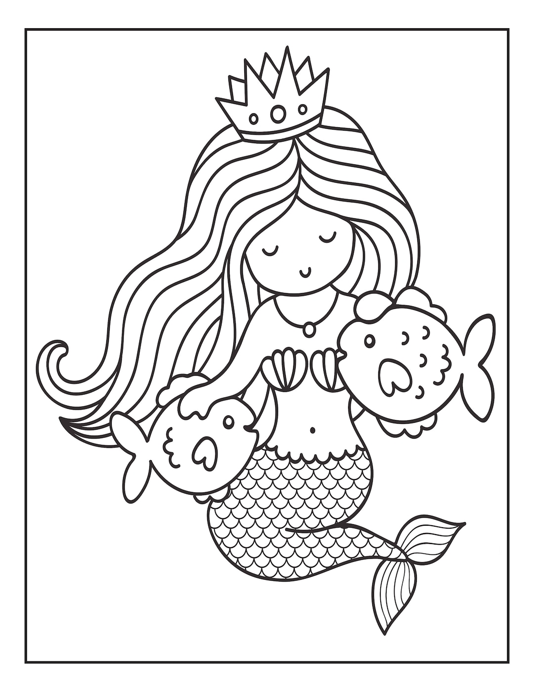 fun coloring pages for kids mermaid printable jpg