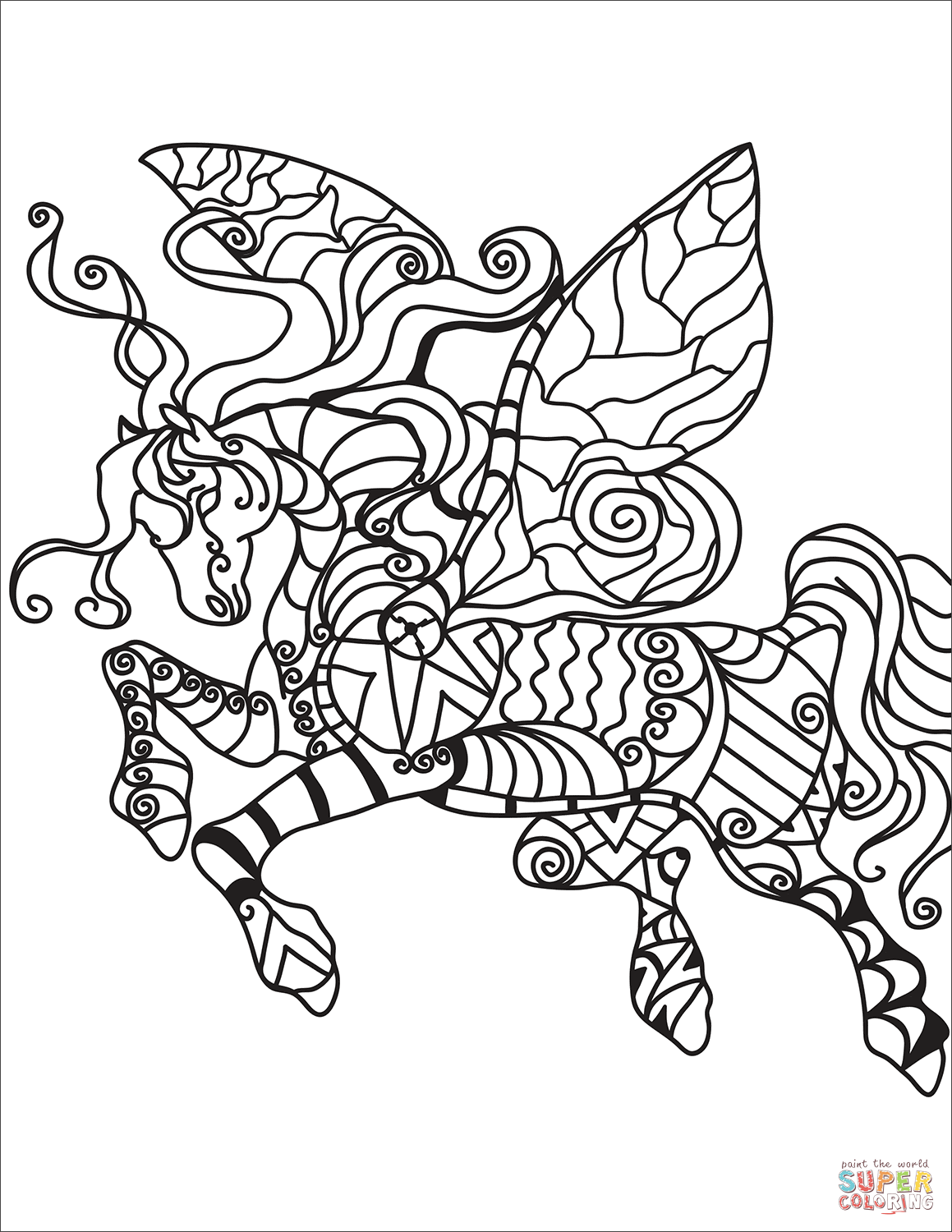 magical pegasus coloring pages printable jpg