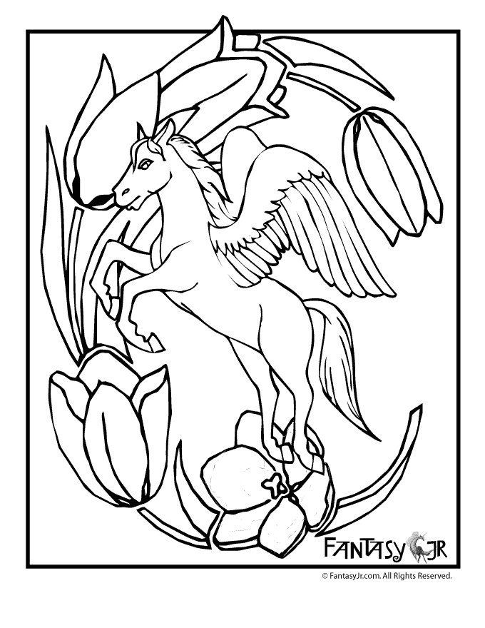 magical pegasus coloring pages printable jpg