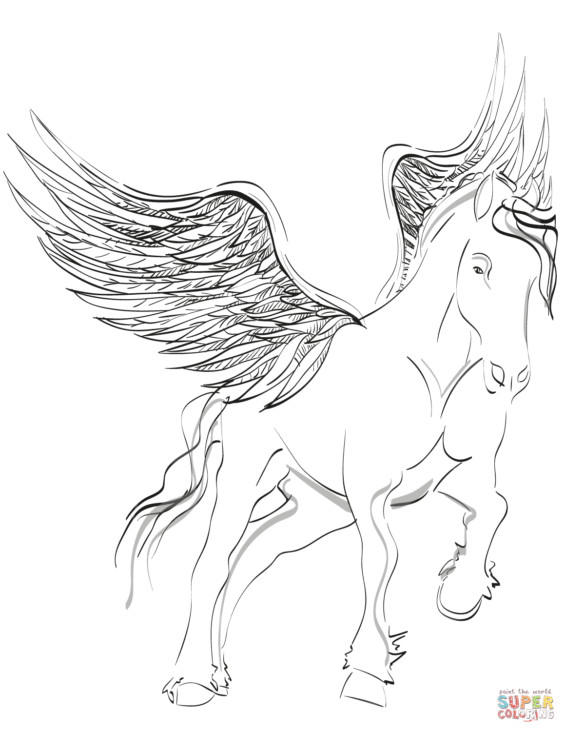 magical pegasus coloring pages printable jpg