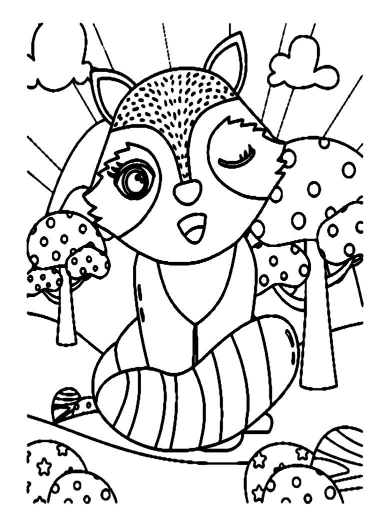 raccoons coloring pages printable jpg