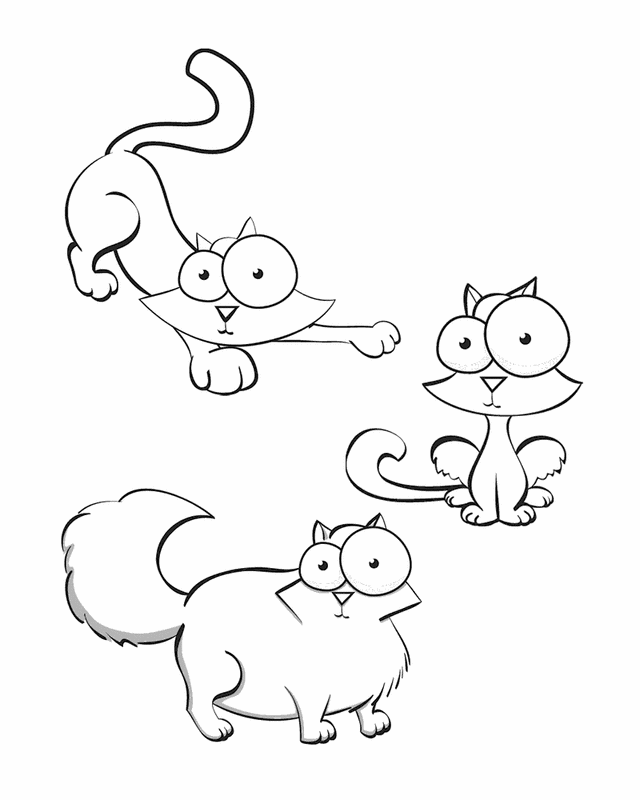 cute cartoon cat coloring pages printable jpg