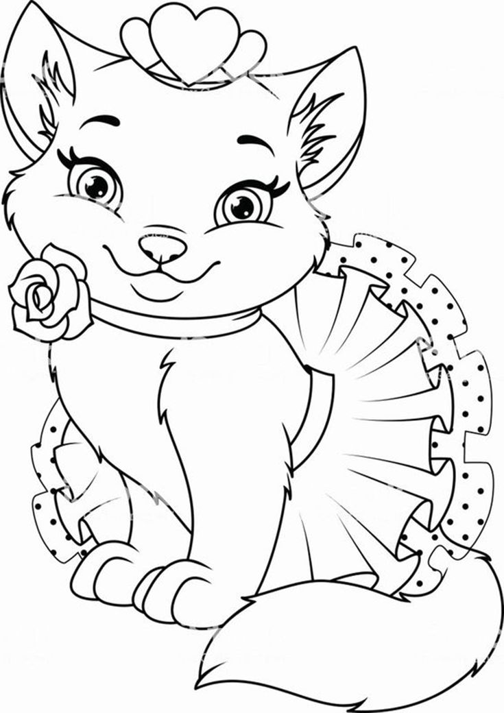 cute cartoon cat coloring pages printable jpg