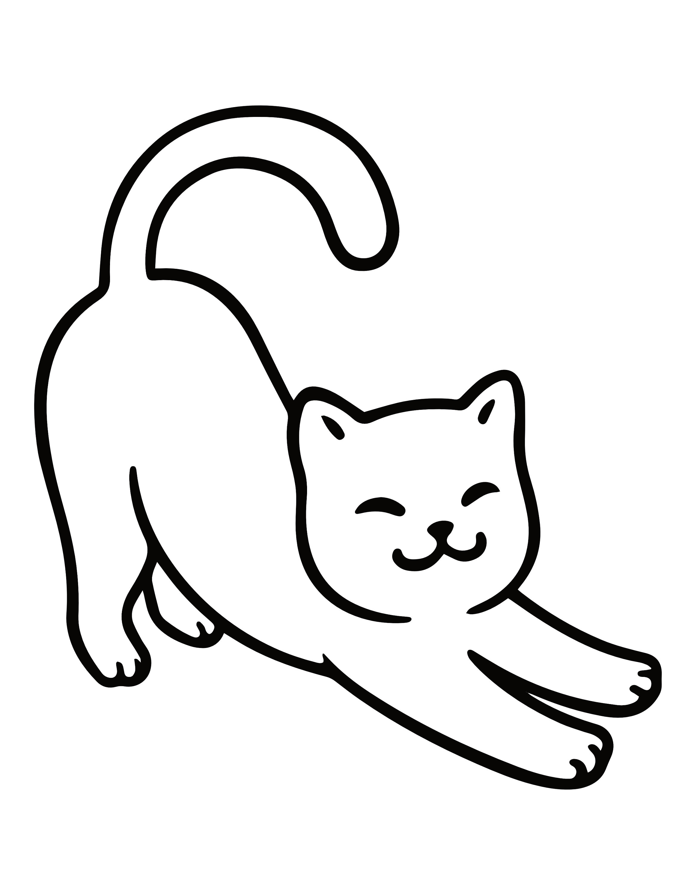 cute cartoon cat coloring pages printable jpg