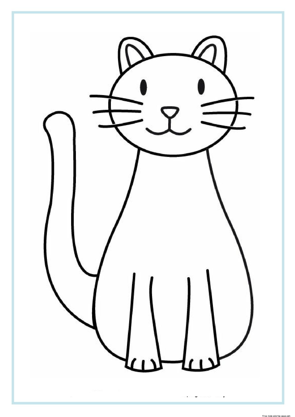 cute cartoon cat coloring pages printable jpg