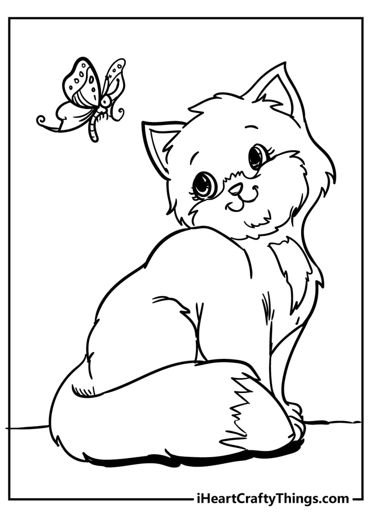 cute cartoon cat coloring pages printable jpg