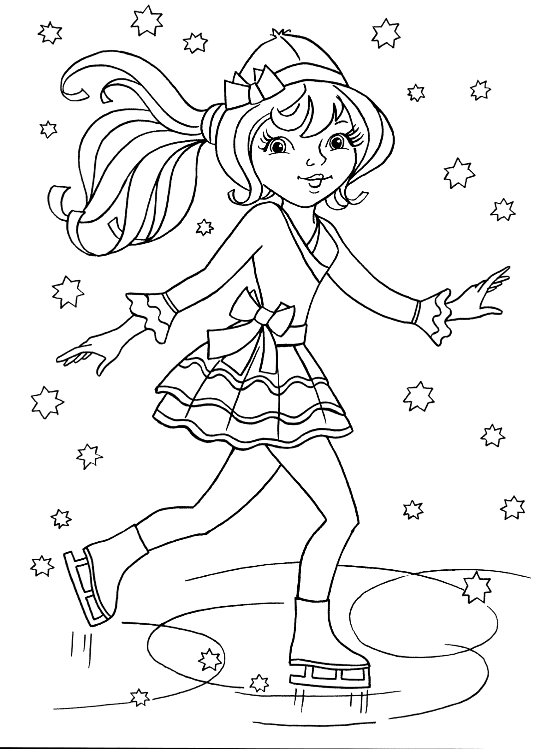 graceful ice skating coloring pages printable jpg