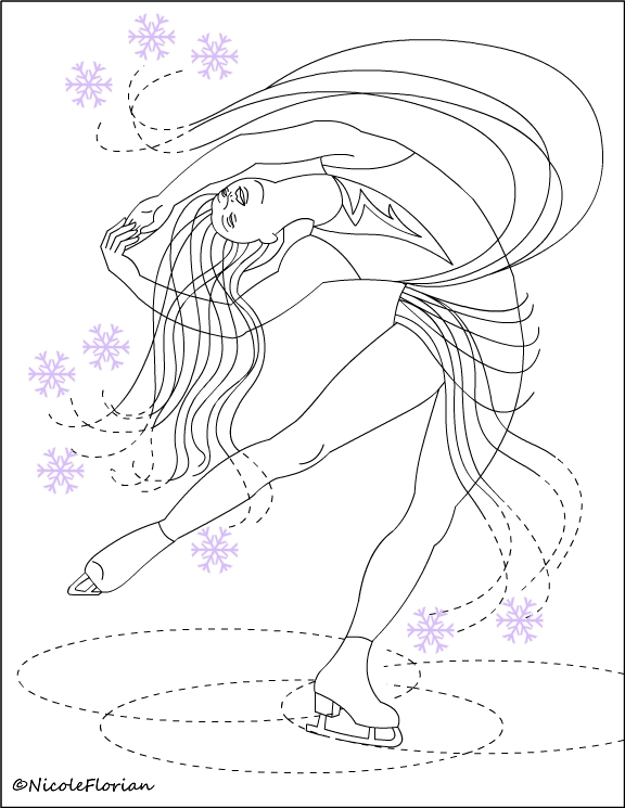 graceful ice skating coloring pages printable jpg