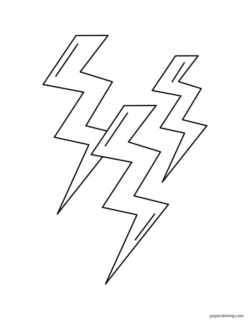 striking lightning coloring page printable jpg