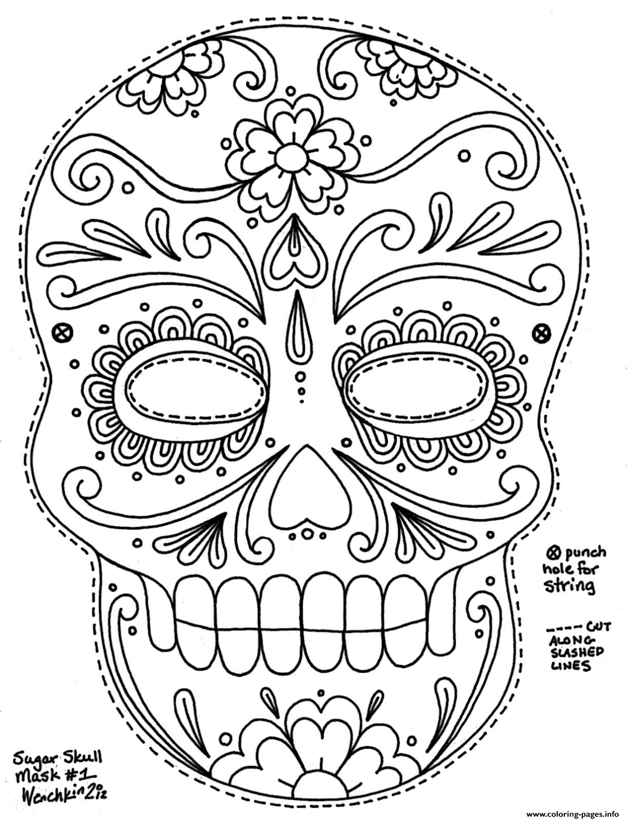 sugar skull coloring pages printable jpg