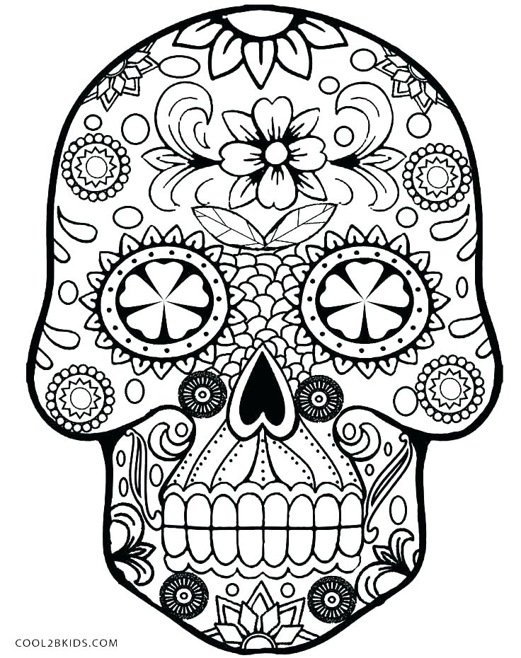 sugar skull coloring pages printable jpg