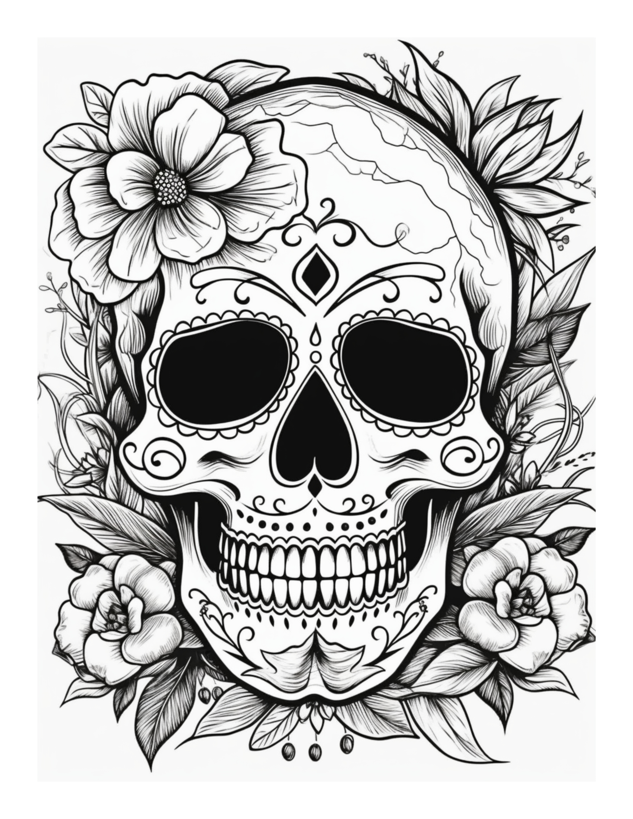 sugar skull coloring pages printable jpg