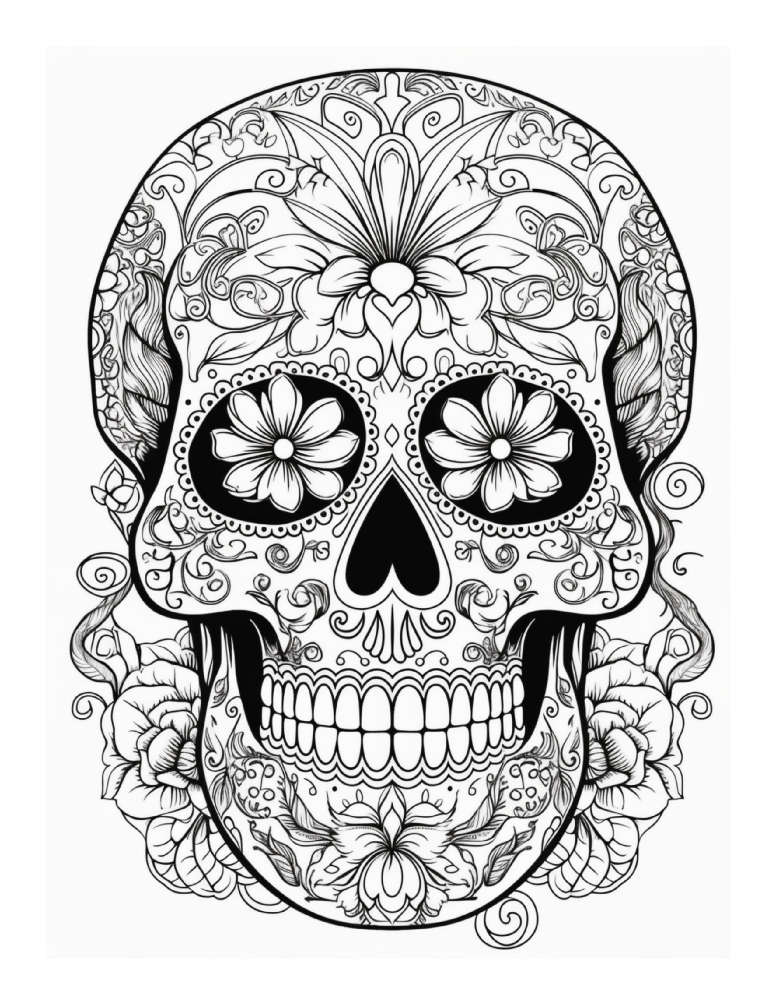 sugar skull coloring pages printable jpg