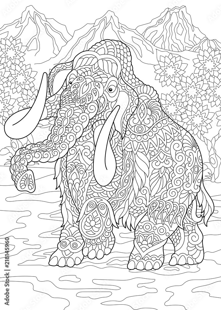 woolly mammoth coloring pages printable jpg