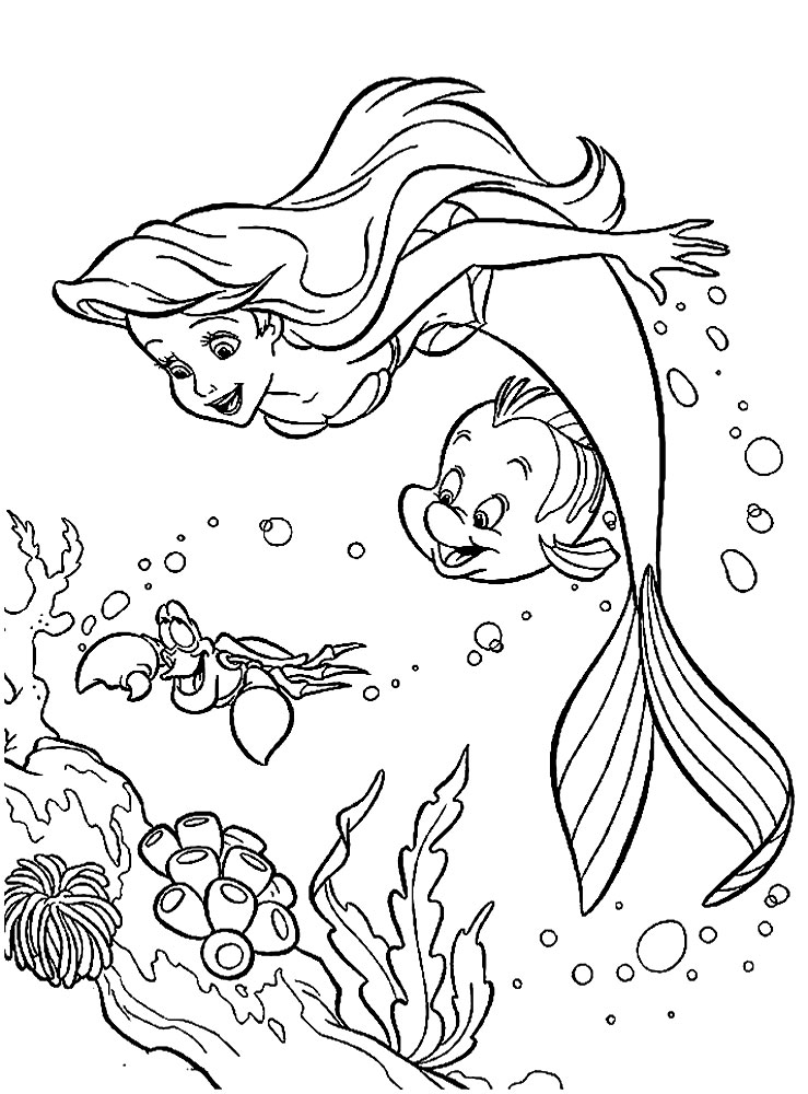 cute little mermaid coloring pages printable jpg