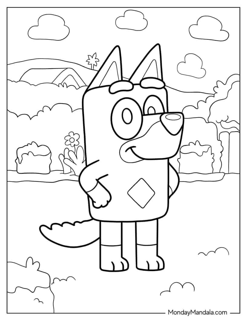 adorable bluey coloring pages printable jpg