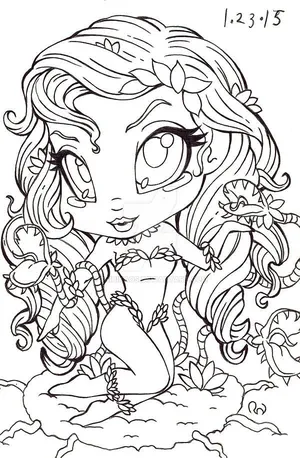 leafy ivy coloring page printable jpg