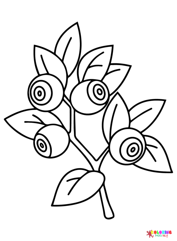 sweet blueberry coloring pages printable jpg