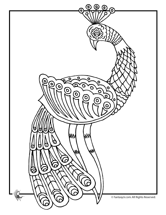 elegant peacock coloring pages printable jpg