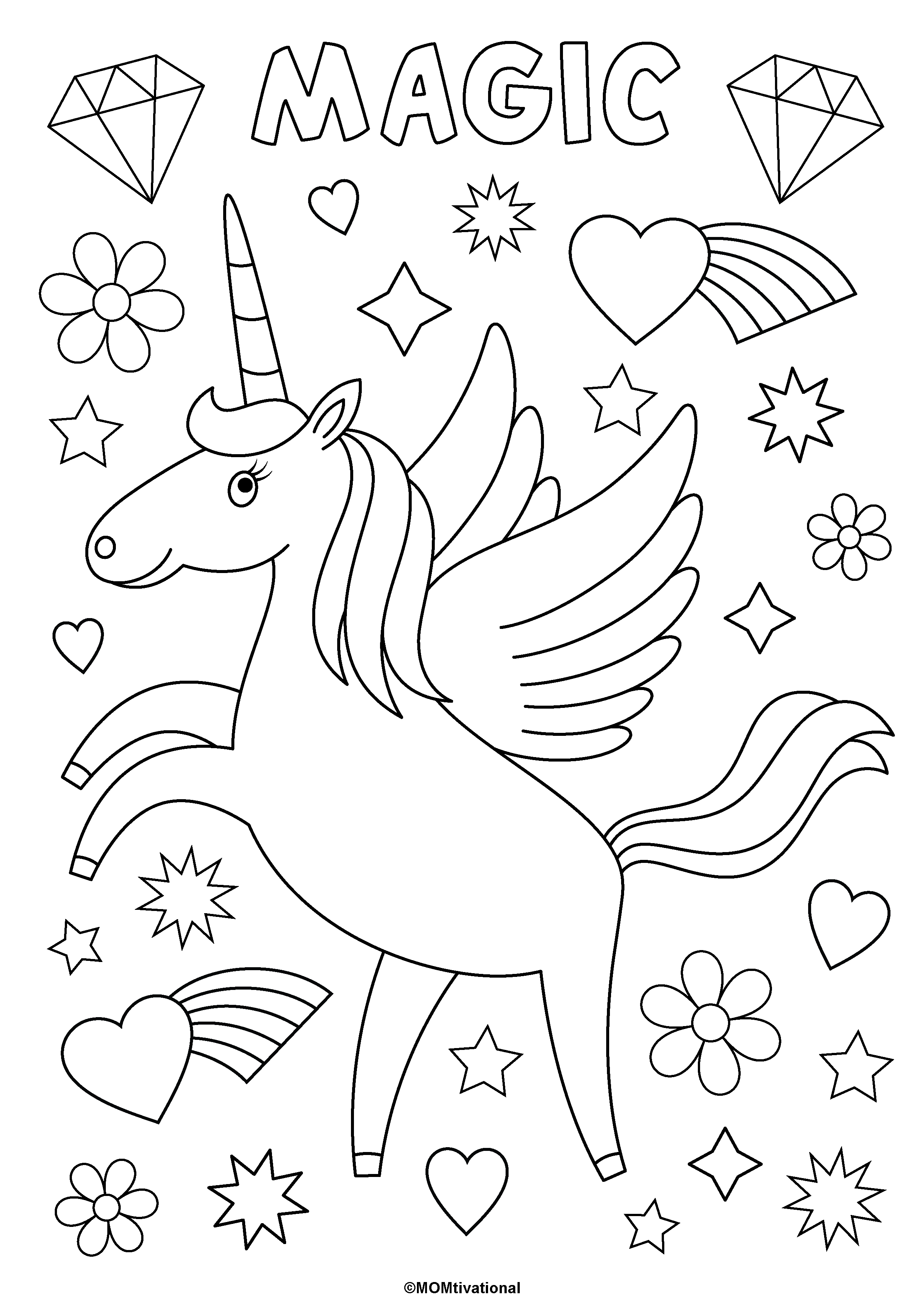 fun unicorn mermaid coloring pages for kids printable jpg